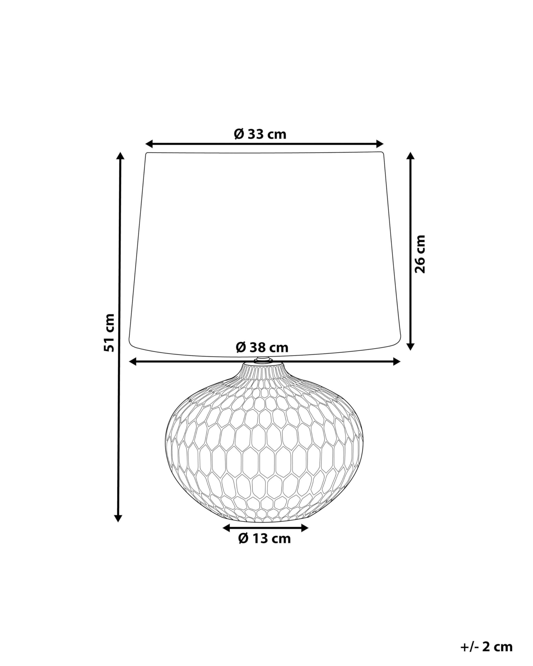 Beliani Glamouröse Tischlampe Polyester/Keramik gold Pirita