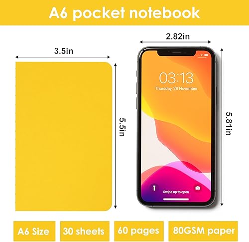 Miniatura 2 de LABUK Paquete de 90 cuadernos de bolsillo, cuadernos pequeños a granel, cuadernos rayados de 3.5 x 5.5 pulgadas, diarios de cubierta colorida A6, 24