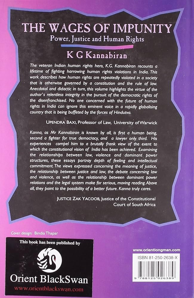 Buy WAGES OF IMPUNITY,THE (HB): Power,Justice and Human Rights — BookShops.in