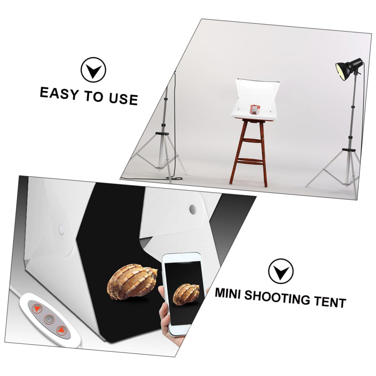 Homoyoyo Boîte à Lumière Photo Pliable 40 Cm LED Réglable, Tente Photo Portable en PVC et Polyester, Anti-Ombres pour Petits Produits et Mini Photographie