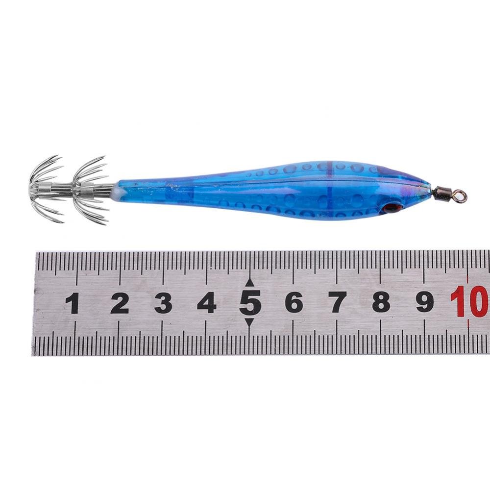 Set 5 Esche Artificiali Per Calamari In Plastica - 9,5 Cm, Con Ami Doppi, Per Pesca In Acqua Dolce E Salata (Giallo) - 5