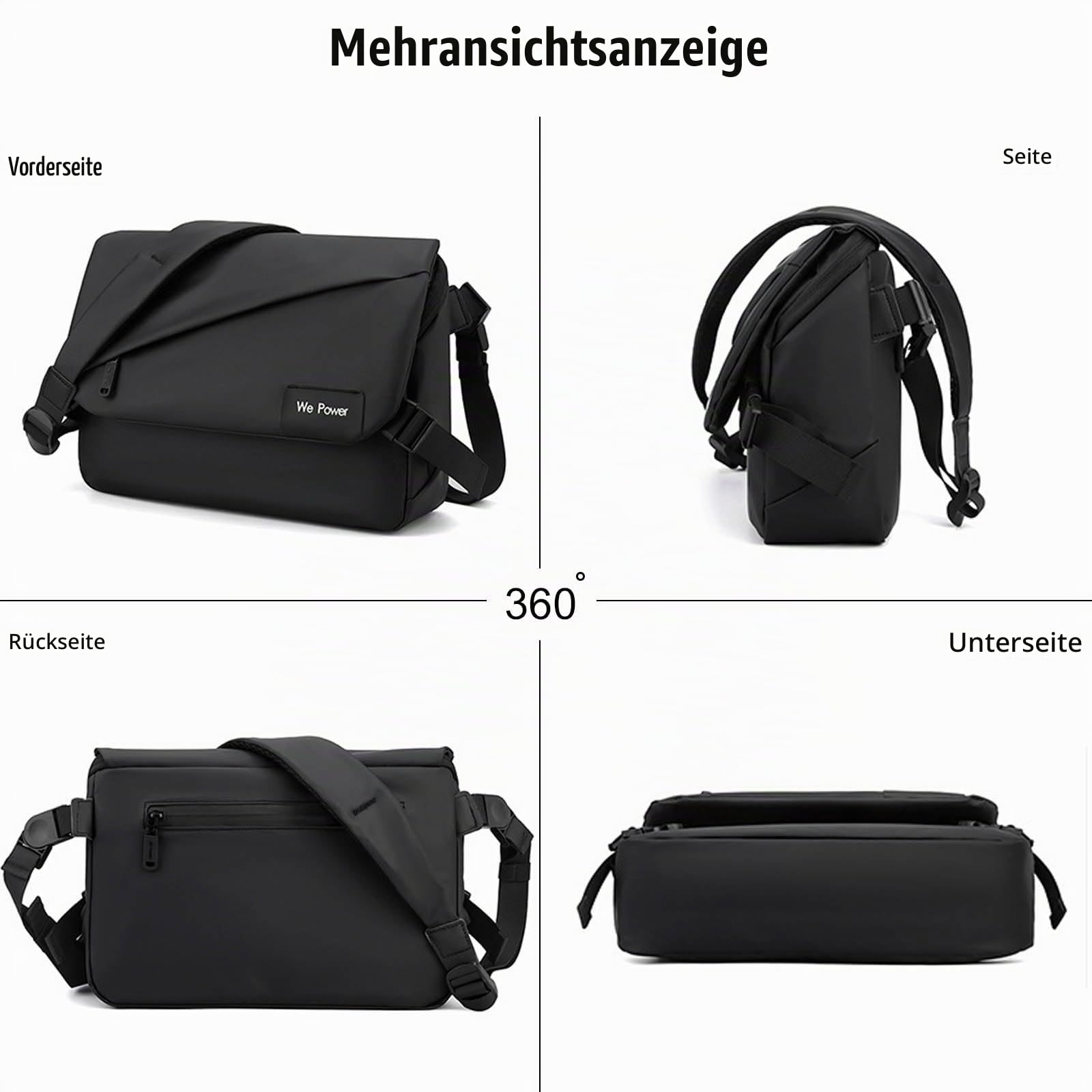 FANDARE Ultraleich Umhängetasche Herren Schultertasche Männer Hängetasche Arbeitstasche Nylon Messenger Bag für Alltag Freizeit Arbeit Büro Reisen Schule Wasserdicht Herren-Schultertaschen Dunkelblau