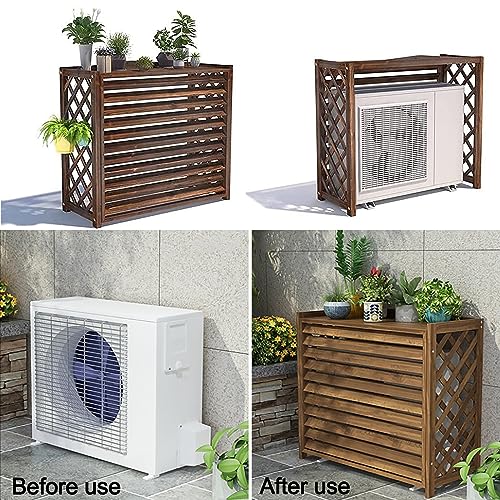 Support de climatisation en bois et grilles de protection haut de gamme