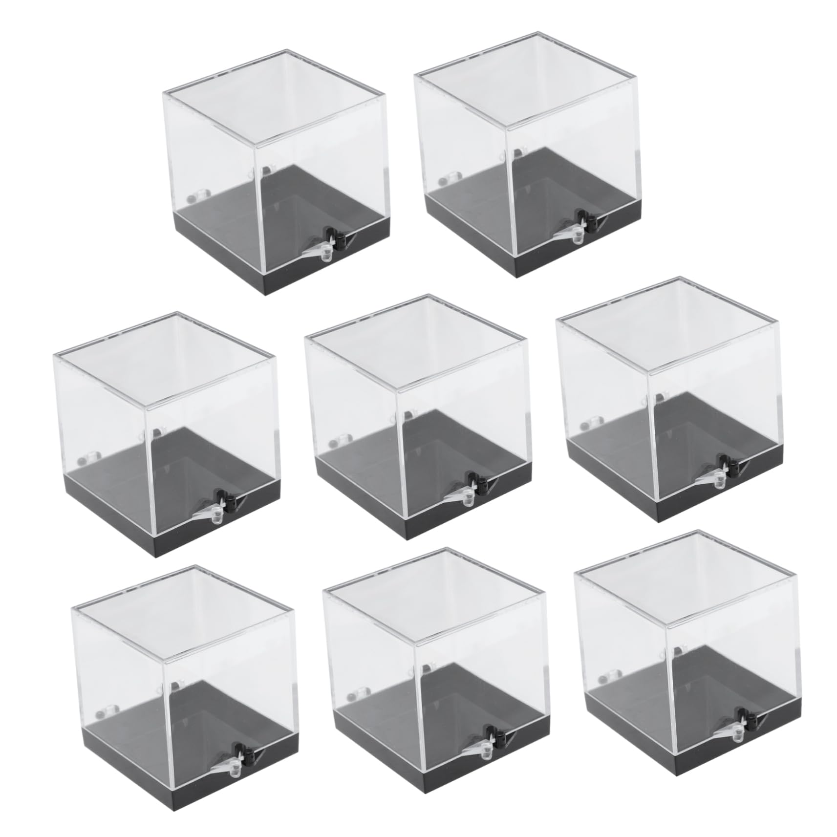 OUNONA 8 Pcs Mineral Standard Display Box Clear Display Case Figures Display Case Clear Acrylic Display Case Clear Cube Riser Clear Specimen Display Cases Clear Square Holder Plastic