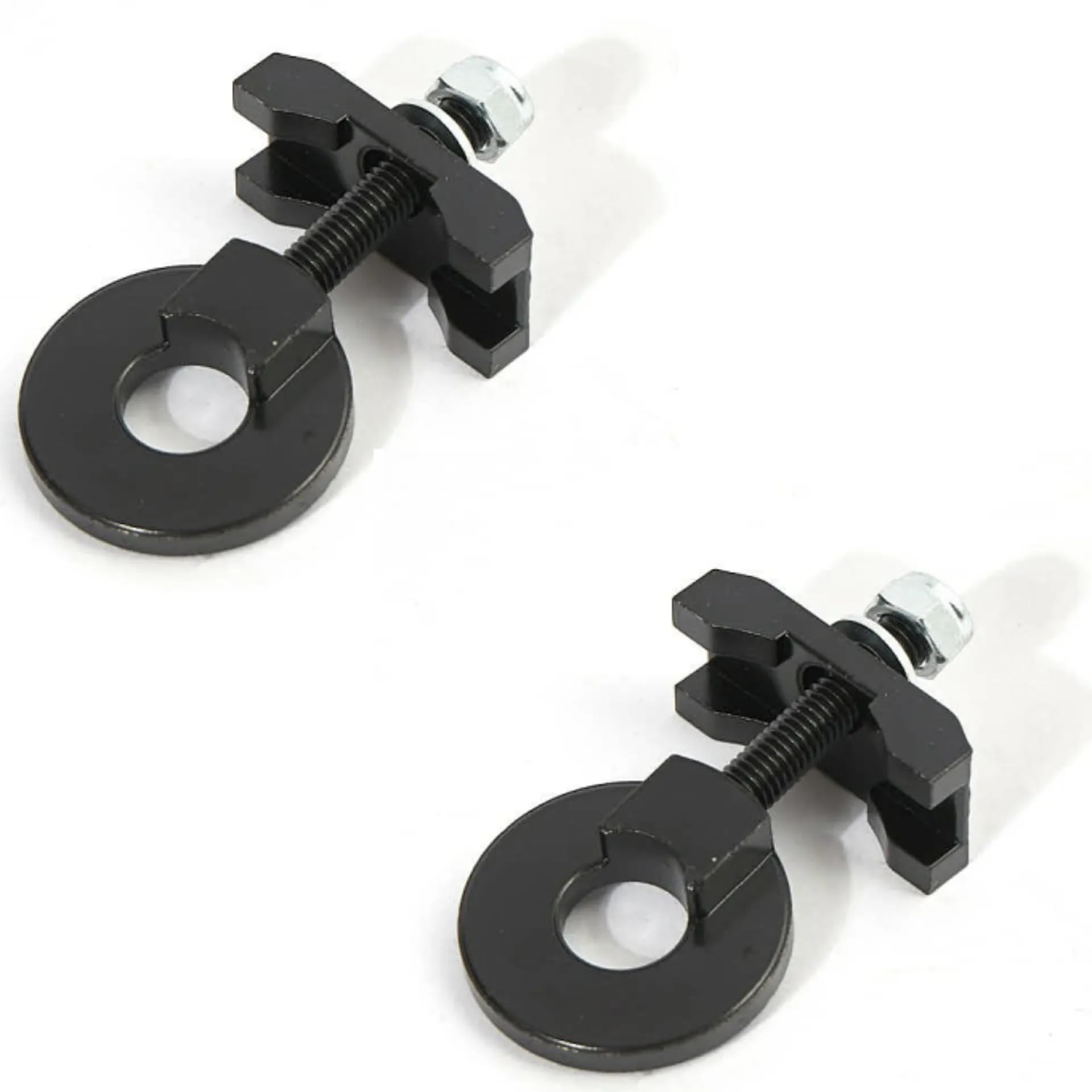 Ammaco Black Oxford Bmx Bike Chain Adjuster Alloy 10Mm Tug Tensioner Pair