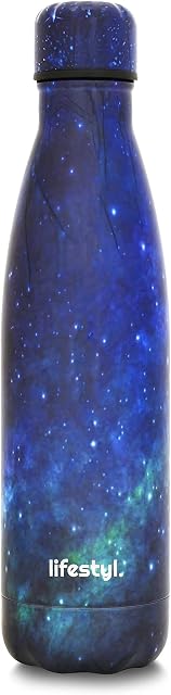 Lifestyl Stainless Steel Water Bottle | 24 Hrs Cold & 12 Hrs Hot| Thermoshield Technology Vacuum Insulated Metal Water Bottles, Leak-Proof Drinks Bottle for Gym, Yoga, (500 ml, Galaxy Darkblue)