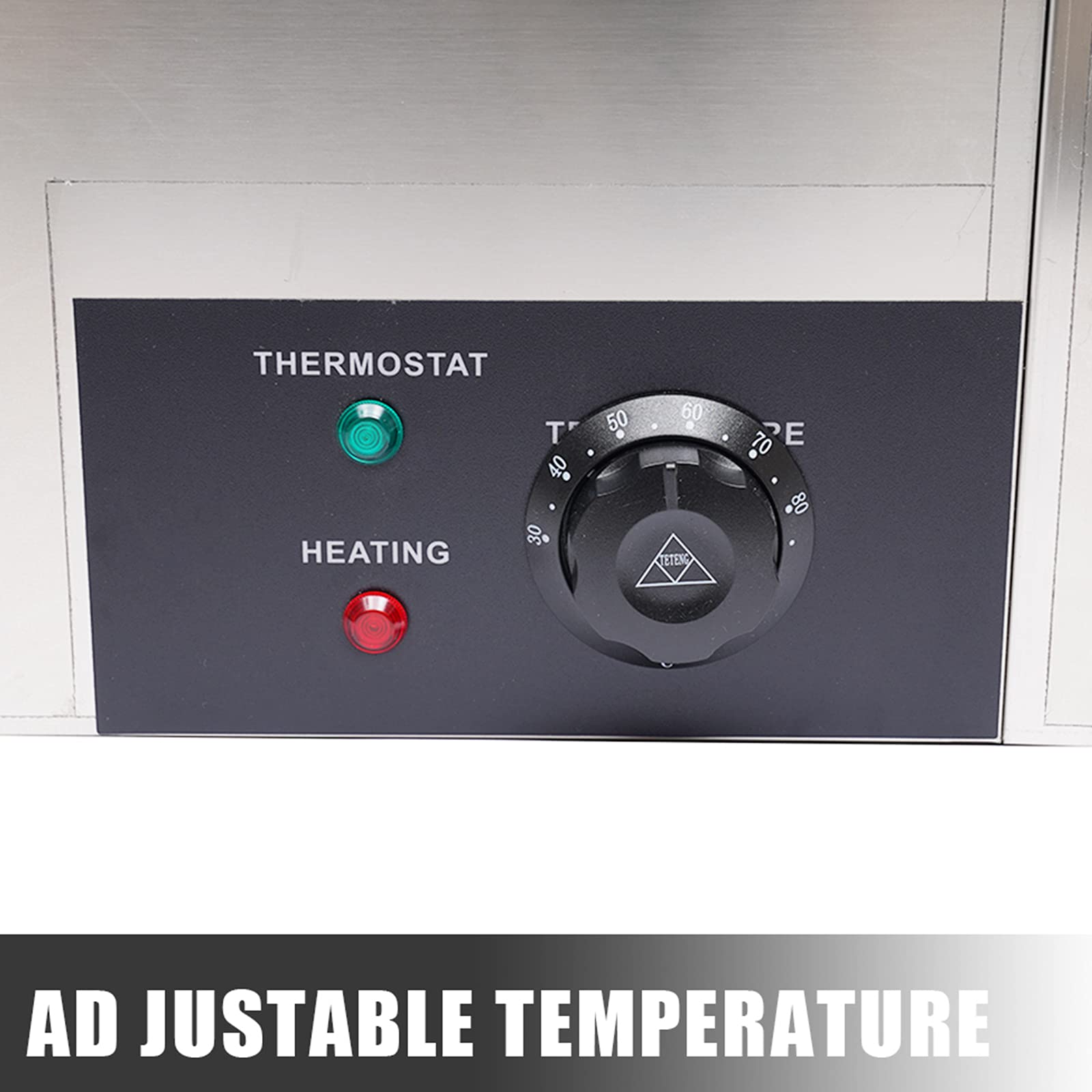 Scaldavivande Commerciale a bagnomaria 3 pentole, scaldavivande Elettrico con Controllo della Temperatura, scaldavivande a Buffet in Acciaio Inossidabile con coperchi