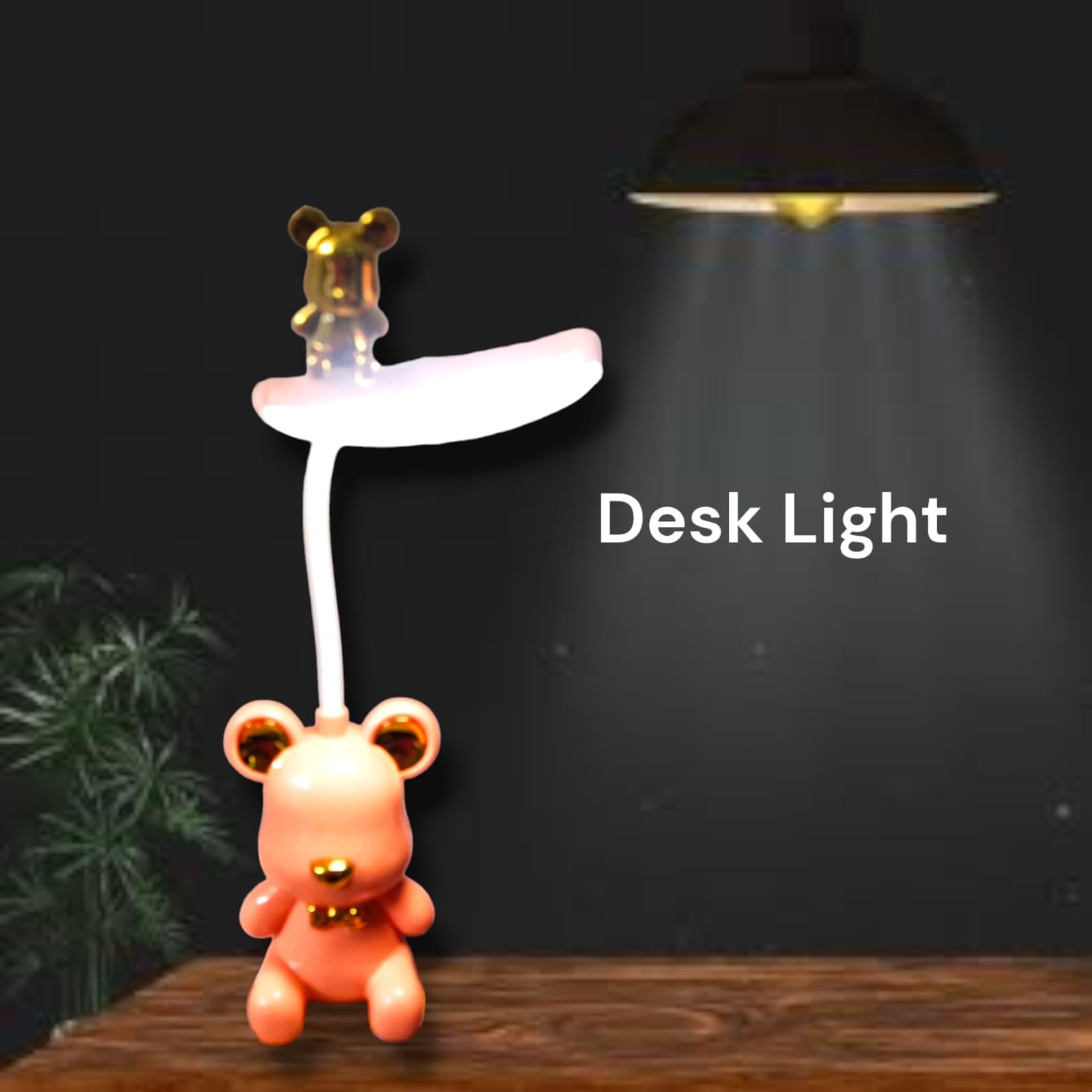 CARU CRAFT Desk Lamp Cartoon Shaped Manual Pencil Sharpener, Table Sharpener Machine with Rechargeble LED Light Table Lamp for School, Office, Stationery Gift for Birthday (Orange) 2