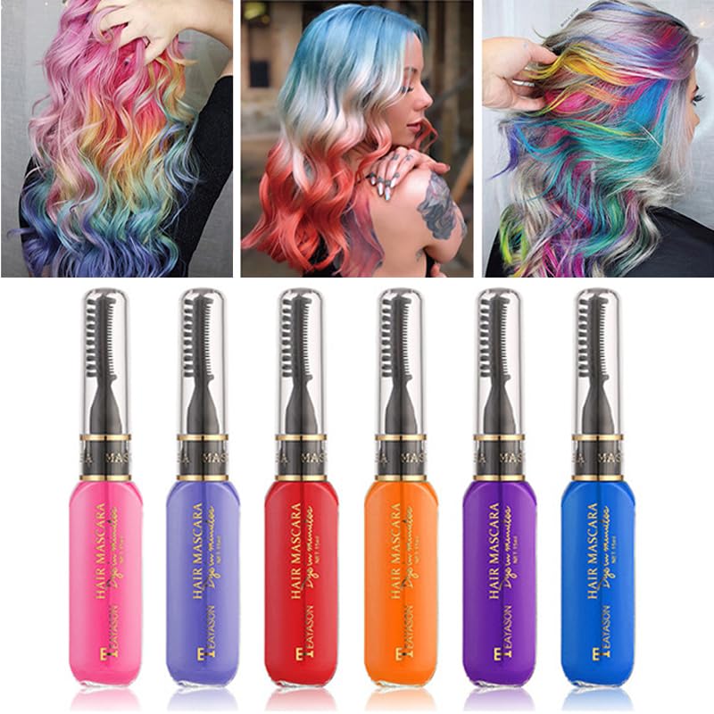 Peigne à Craie Coloré DENESTUP - Rose - Teinture Temporaire Pour Cheveux - 100% Végan Et Sans Cruauté - Idéal Pour Femmes Et Enfants