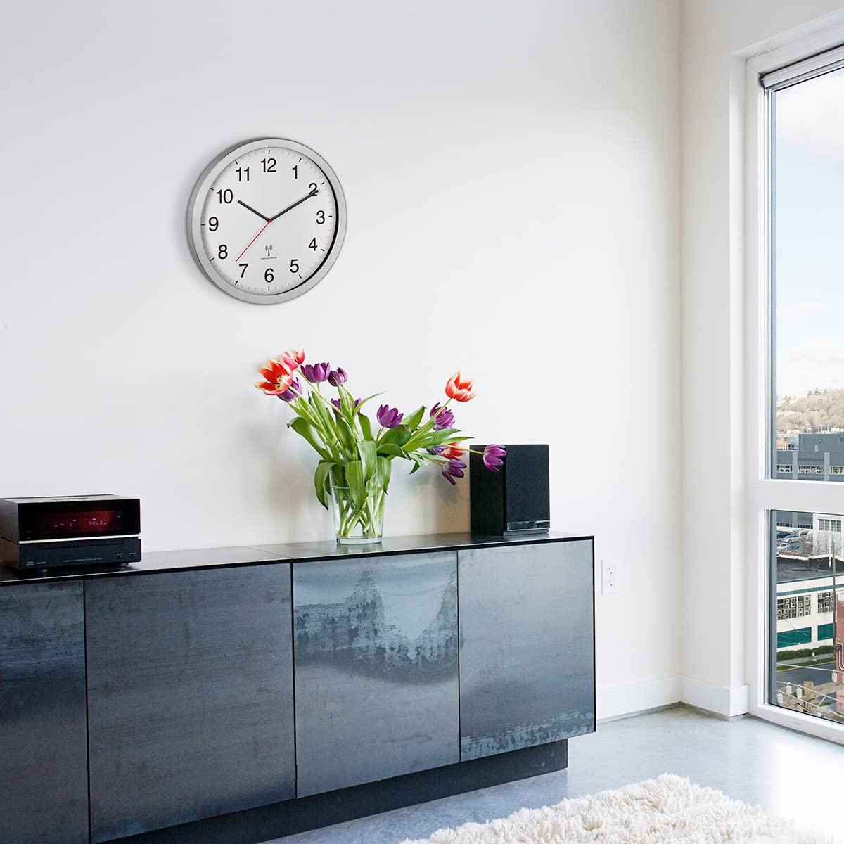TFA Dostmann XL 60.3545.02 - Reloj de Pared analógico (400 x 50 x 400 mm), Color Blanco