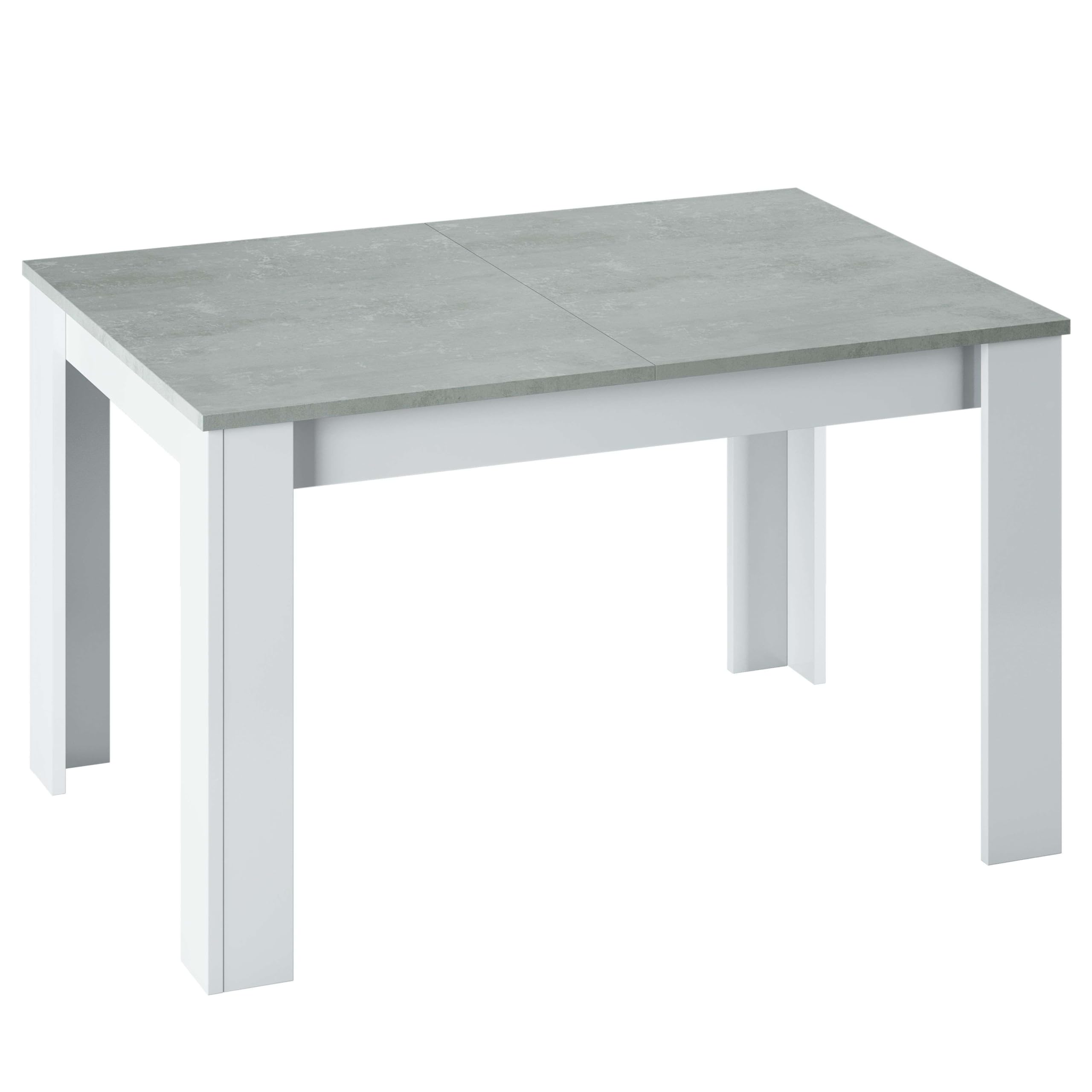13Casa Granada B10 Tavolo allungabile, Melamina, Bianco/Grigio, 140 x 90 x 78