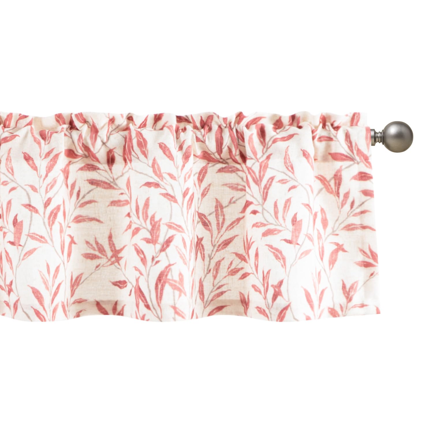 VOGOL Red Leaves Farmhouse Kitchen Valance for Windows, 152×49cm, 1 Panel — image 1