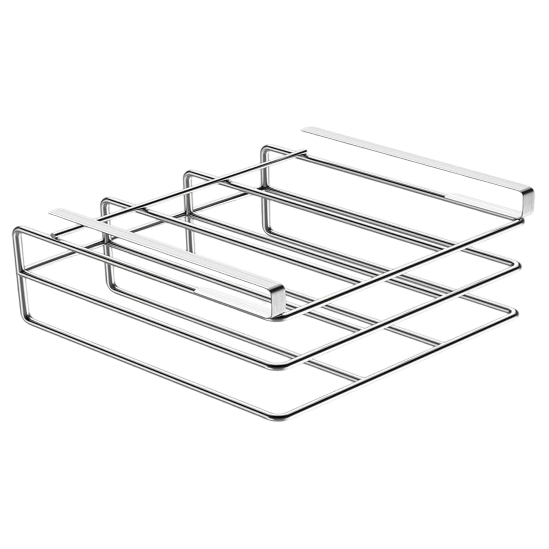 Supporto per tagliere sottopensile supporto per tagliere a 2 strati robusto per taglieri in acciaio inox per cucina argento