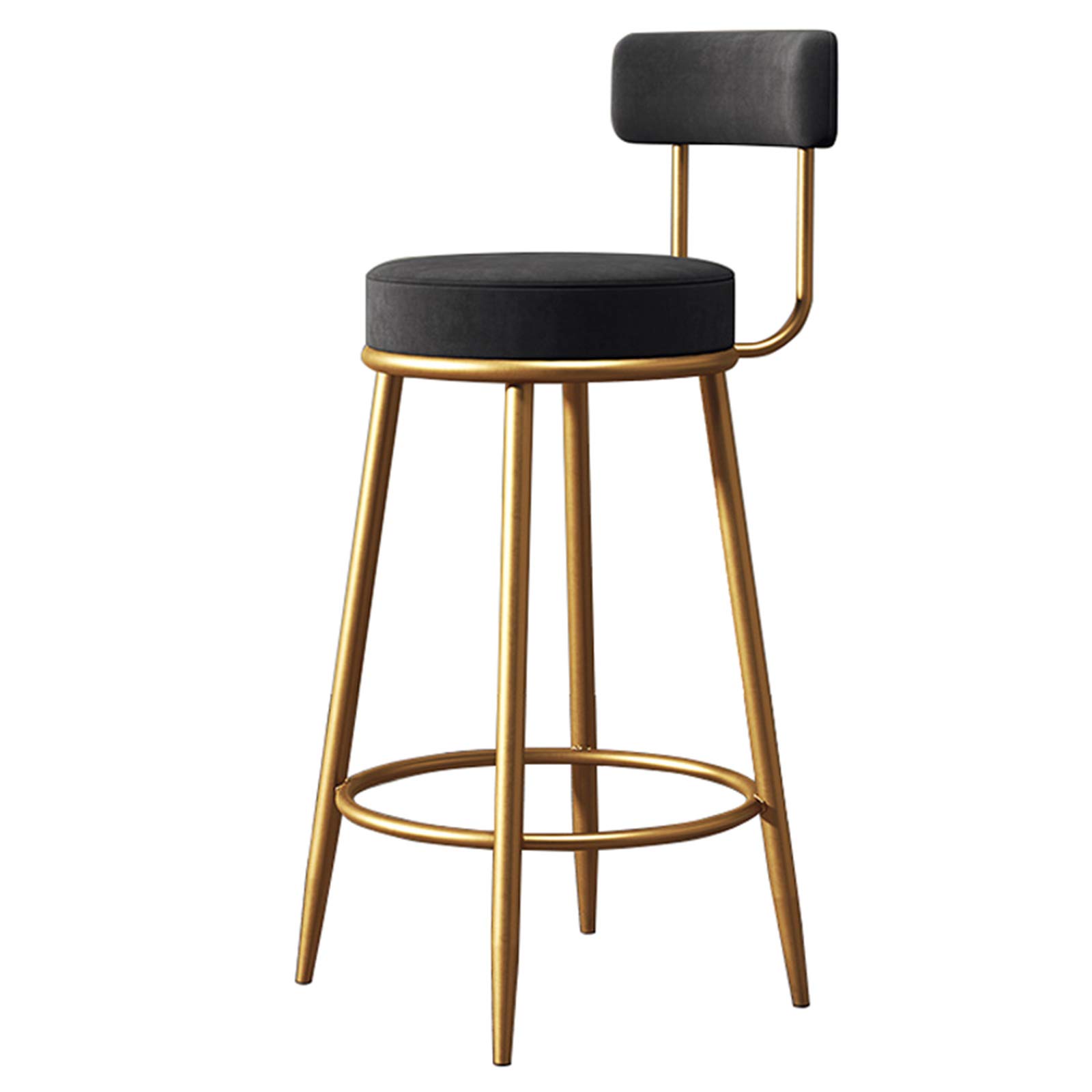 Tabourets de bar en velours chic avec repose-pieds confortable pour îlot de cuisine moderne