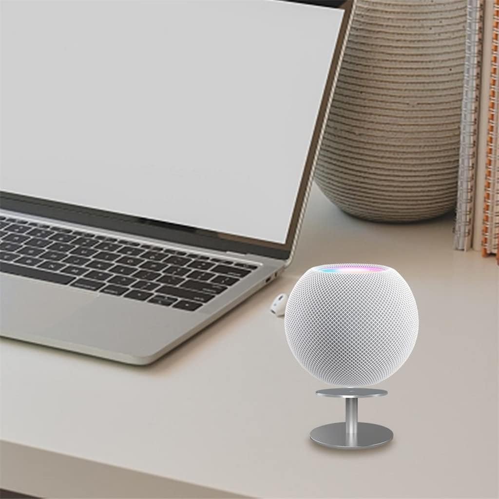 Lightweight Smart Speaker Desk Stand for Mini Aluminum Desktop Holder Base Desktop Bracket with Non-Slip Silicone Pad (Color : Black, Size : One Size) (Black One Size)