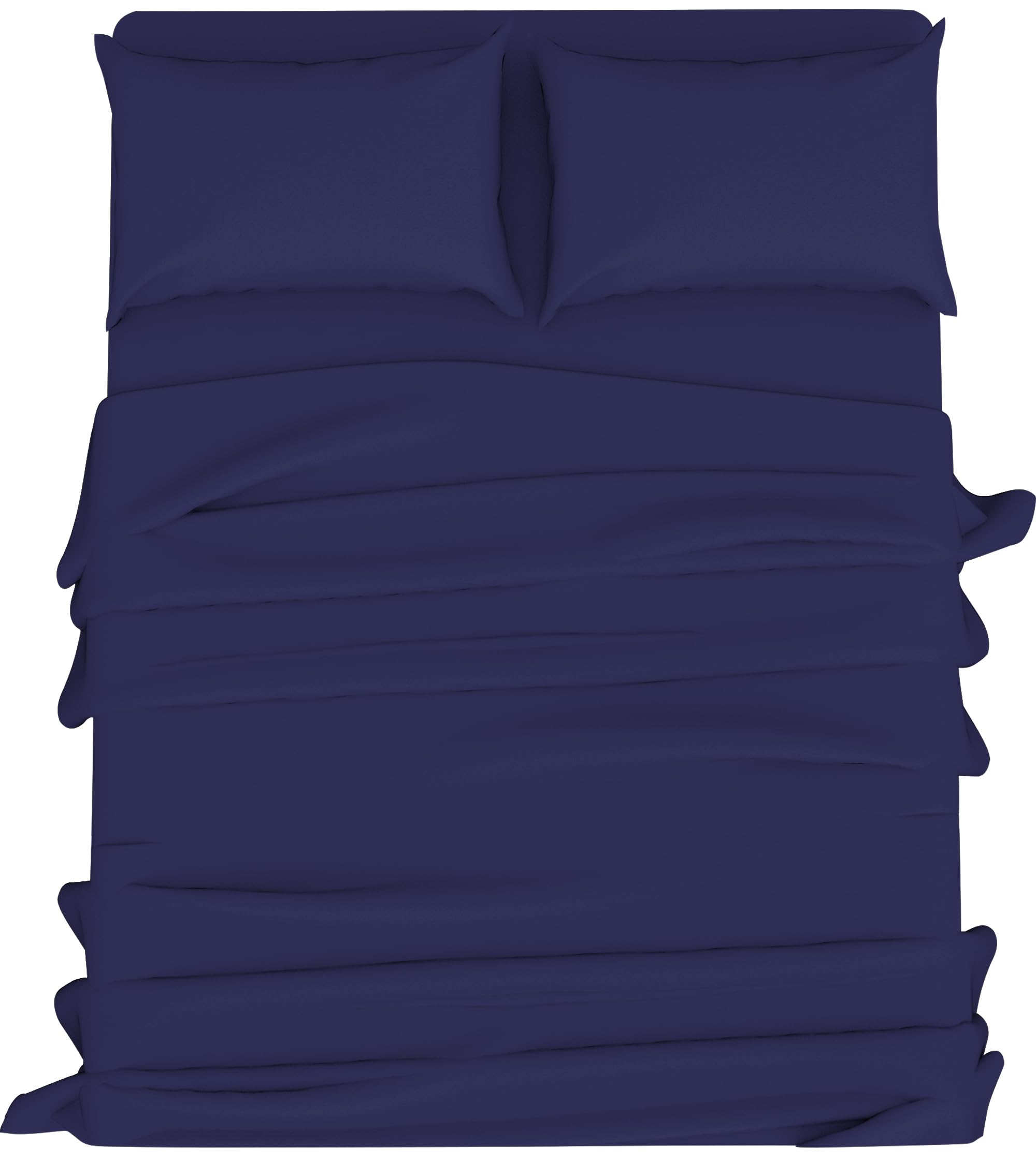 Home Ace Navy Poly Cotton King Size Sheet Set (Fitted Sheet + Flat Sheet + Pair Of Pillow Cases) - Kingsize Bed Sheet Set - Polycotton King Size Bed Sheet - Bed Sheets Set King Size