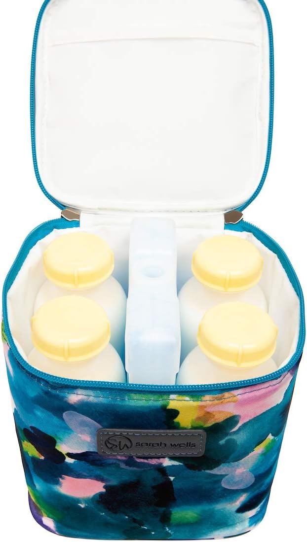 Sarah Wells Cold Gold Breastmilk Cooler Bag with Safety Tested Ice Pack – Insulated Milk Storage for Work, Travel & Daycare – Fits Bottles & Parts – Durable, Washable (Aquarelle) - Image 2