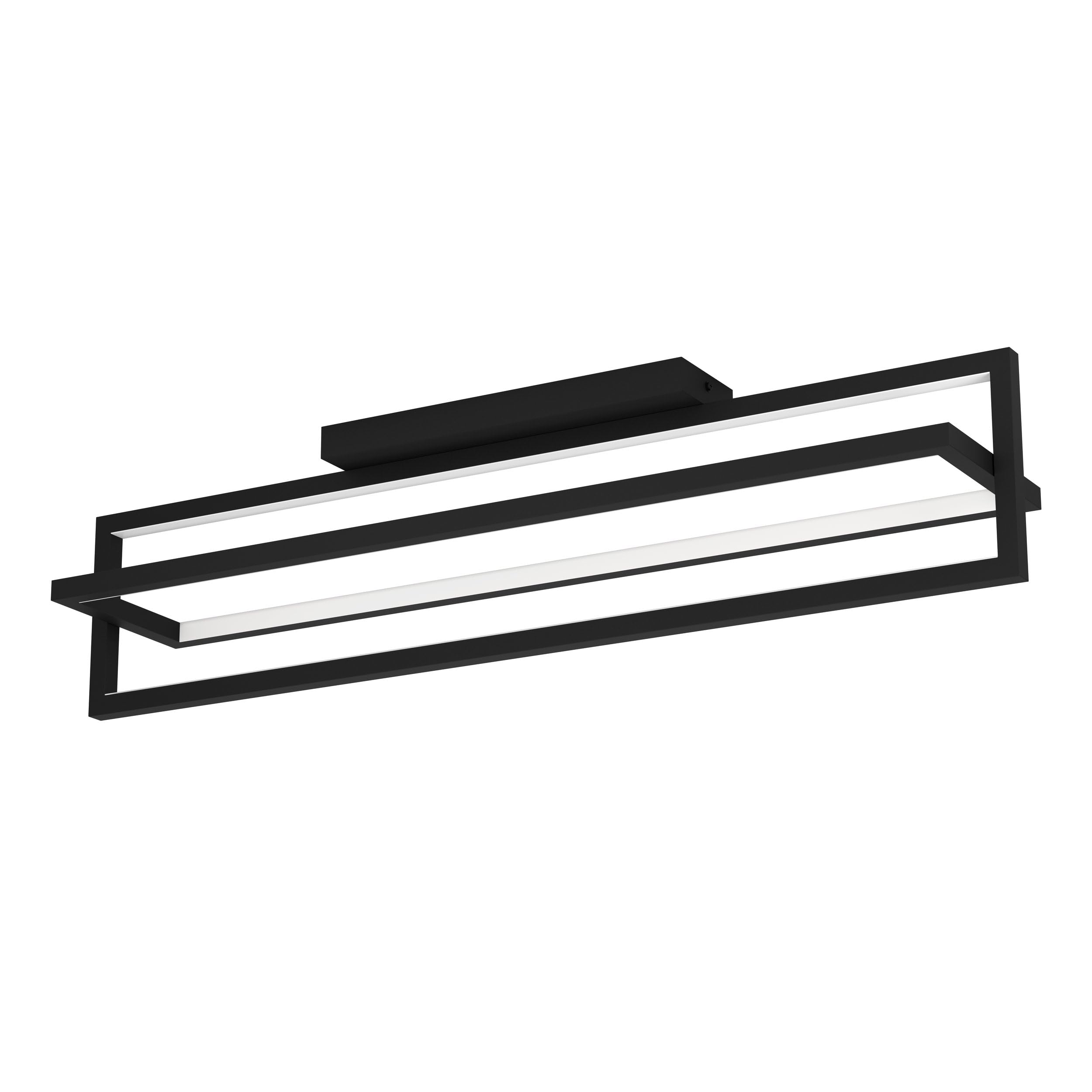 Eglo Schwarz Led Deckenleuchte Siberia, Dimmbare Deckenlampe Mit Fernbedienung | Deckenbeleuchtung Aus Metall In Und Kunststoff In Weiß, Warmweiß-Kaltweiß, 78 X 16 Cm