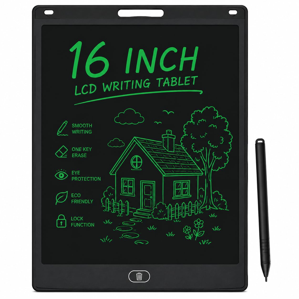 16 Inch LCD Writing Tablet | Digital Drawing Pad for Kids & Adults | Erasable E-Writer Board with Stylus | Paperless Writing Tablet for Study, Office & Home-image-7