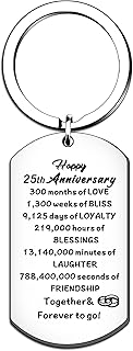 Happy 1st 5th 6th 9th 10th 11th 15th 20th 25th 30th 40th 50th Anniversary Wedding Gift For Her Him Boyfriend Girlfriend Husband Wife Stainless Steel Keyring Keychain