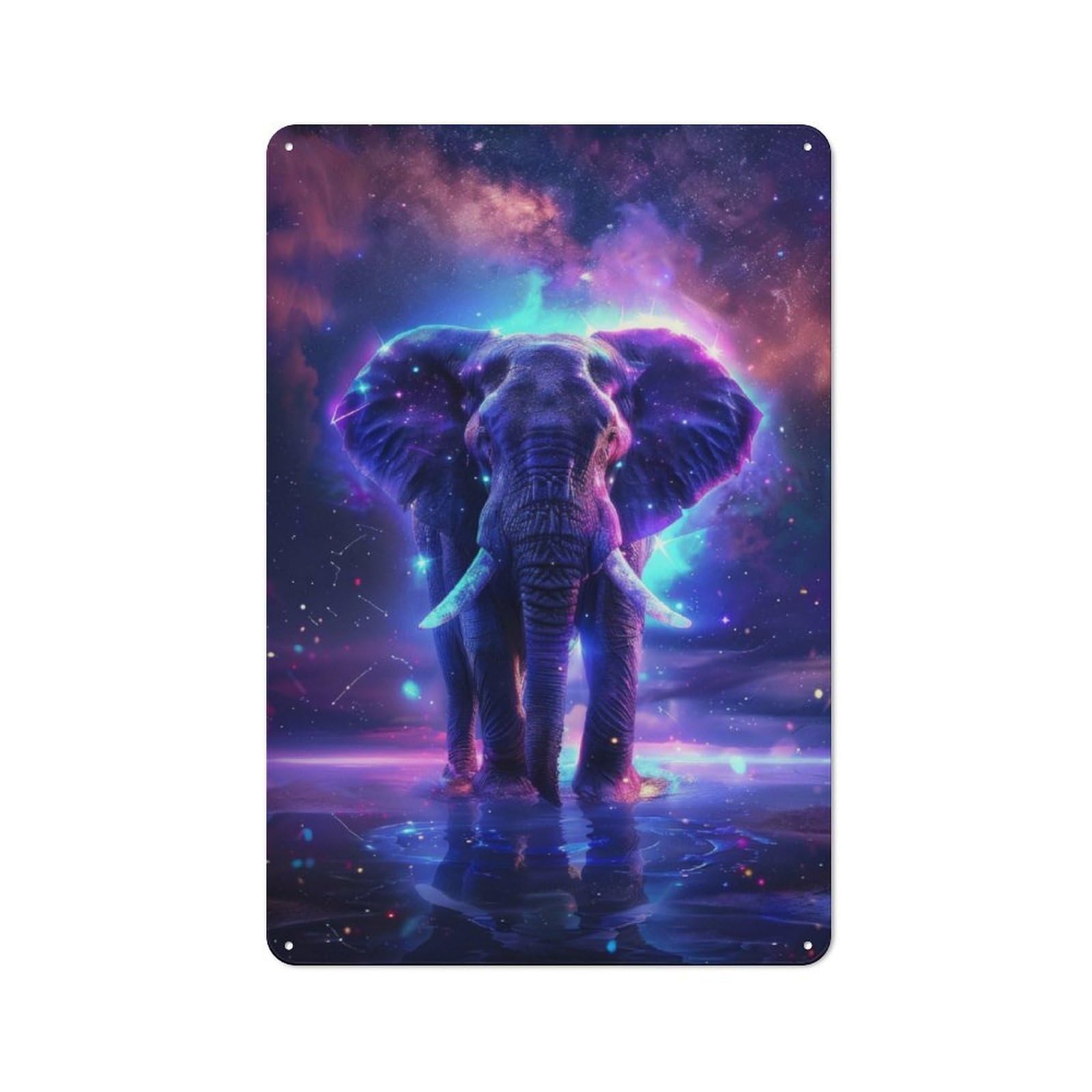 Junmoney Elephant Space Animal Vintage Tin Sign 30X20cm With For Garage Wall, Suited To People Furnishing A Garage