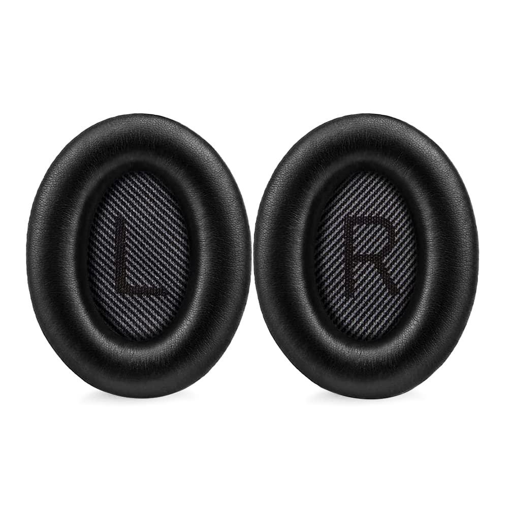 Bose Coussinets d'oreille Rechange pour Casque QuietComfort QC35/QC35 II, Mousse viscoélastique et Cuir protéique, Noir, 1 Paire