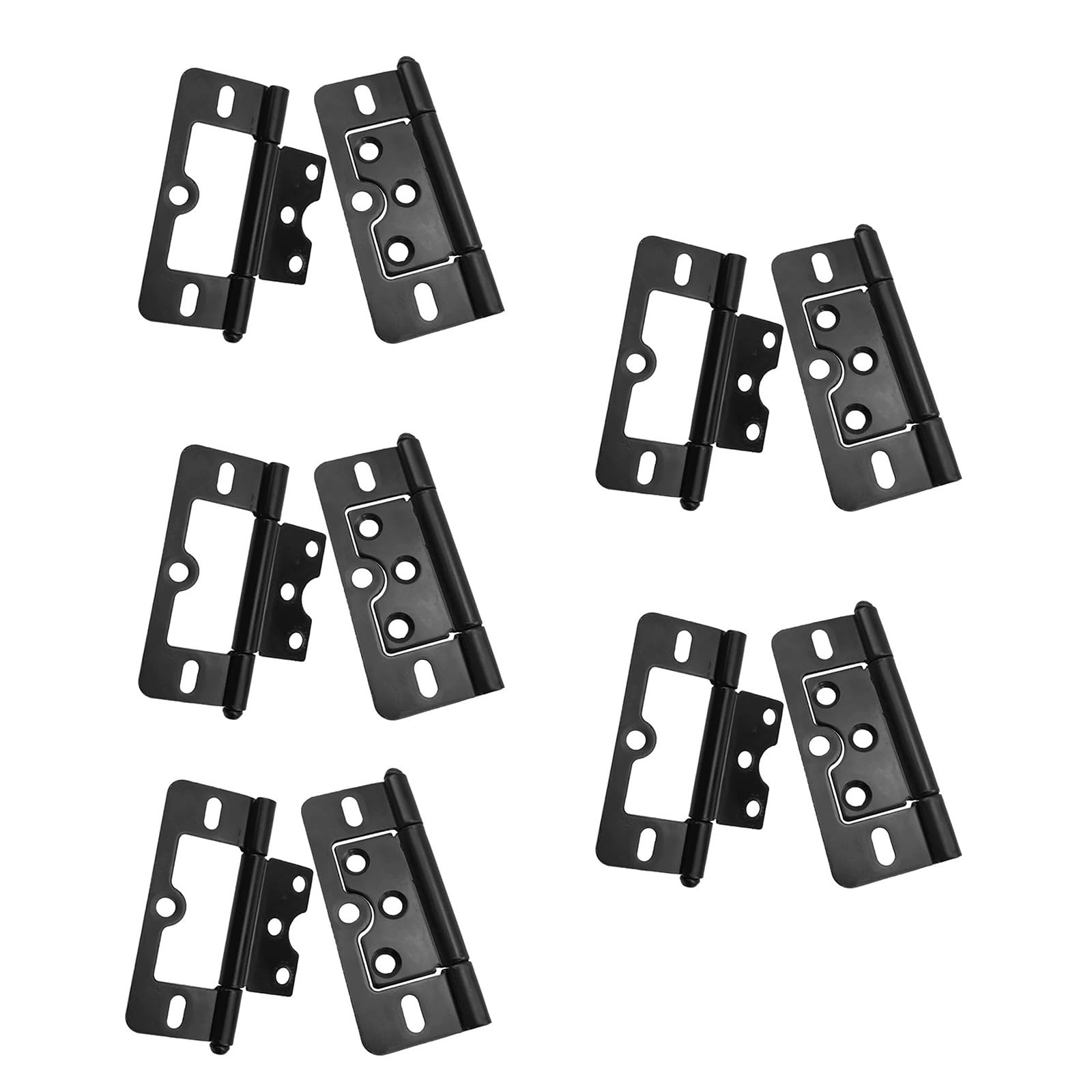 Buxuaaaa Black 10Pcs Quiet Door Hinges Without Mortise Designs For Wardrobes Cabinets And Window Sturdy Iron Materials Accessory Cabinet Hinges