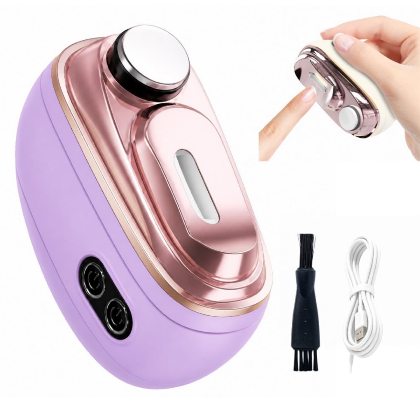 2-in-1 Smart Electric Nail Clipper & Polisher, Electric Nail Clipper，Purple
