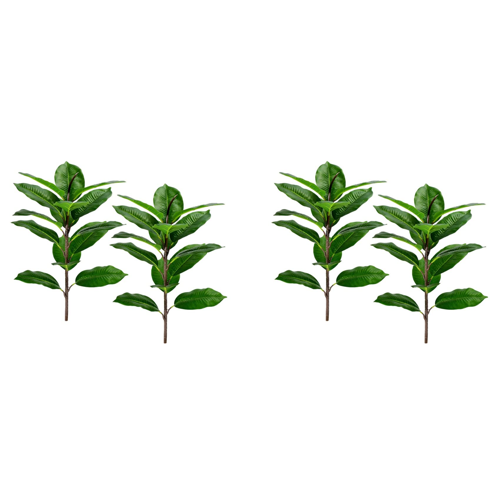 Hndhbfgrt 4Pcs Faux Banana Tree Tropical Monstera Leaf Fake Turtle Large Palm Leaves Fern Fake Green Bushes Shrubs Greenery Decor
