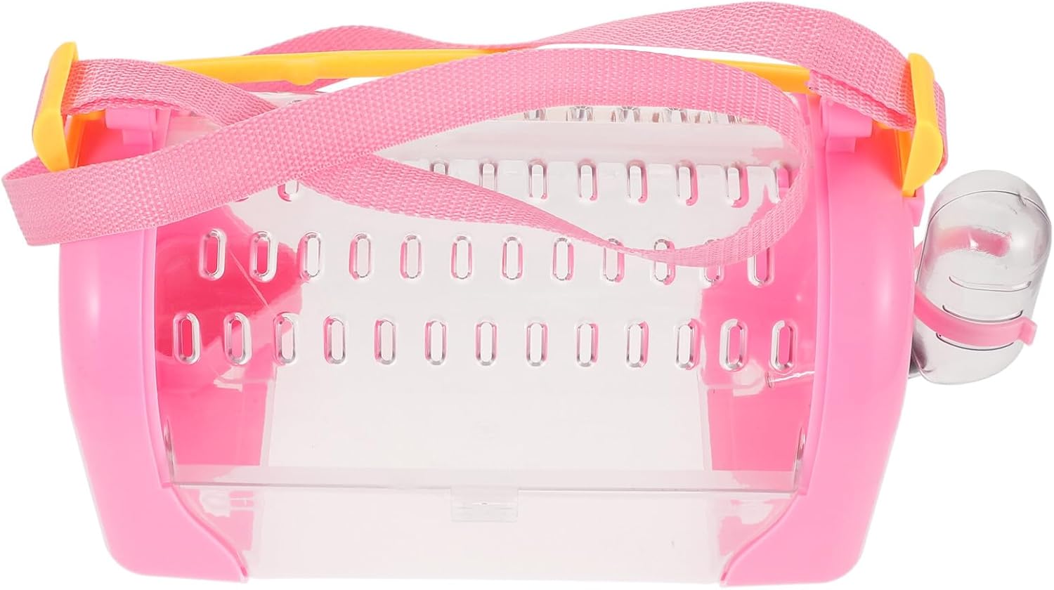 ibasenice Pet Carrier Cage with Handle for Hamster and Dwarf Rabbit, Portable Travel Sling Box, Pink Small Animal Outdoor Carrying Case for Guinea Pigs and Small Pets