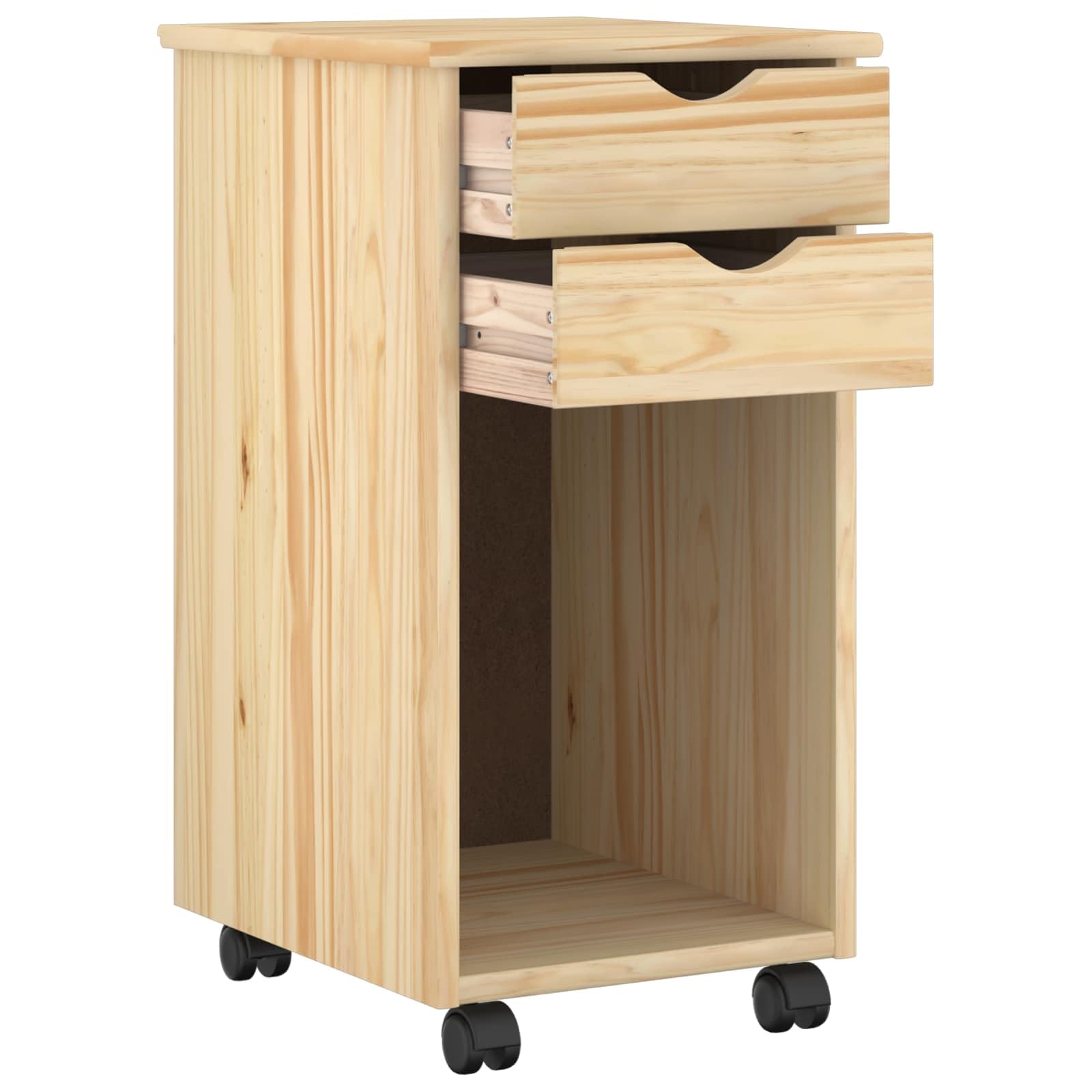 vidaXL Mobile con Ruote Marrone 34 x 39 x 65,5 cm, Scrivania Studio, design rettangolare minimalista, con tanto spazio, rotelle per ufficio a casa, mobile in MDF per organizzare