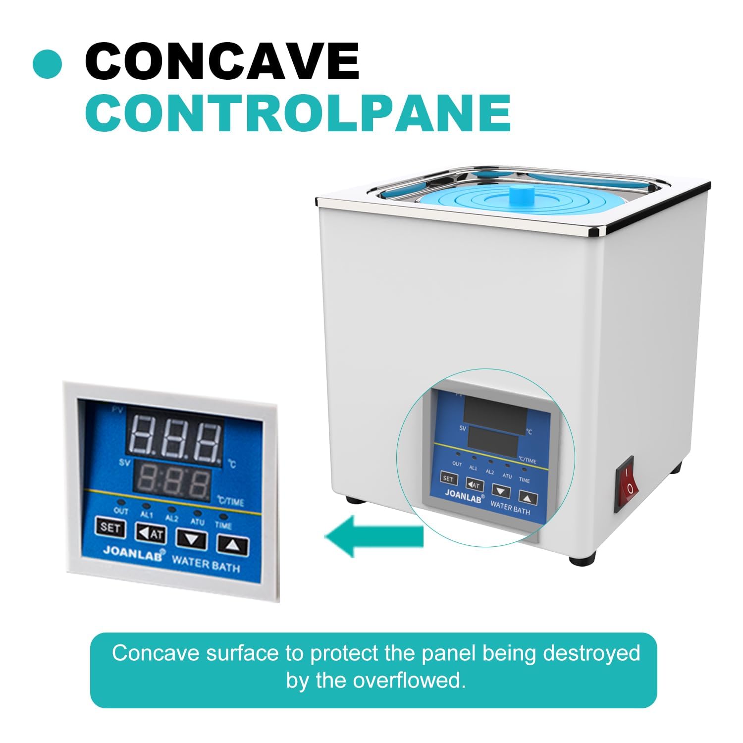 TYH Baño Termostático Digital De Laboratorio De 800 W, Acero Inoxidable, Temporizador De 0 a 99 Minutos, Control Termostático Digital De ±0,1 °C, Pantalla LED, con Función De Temporización