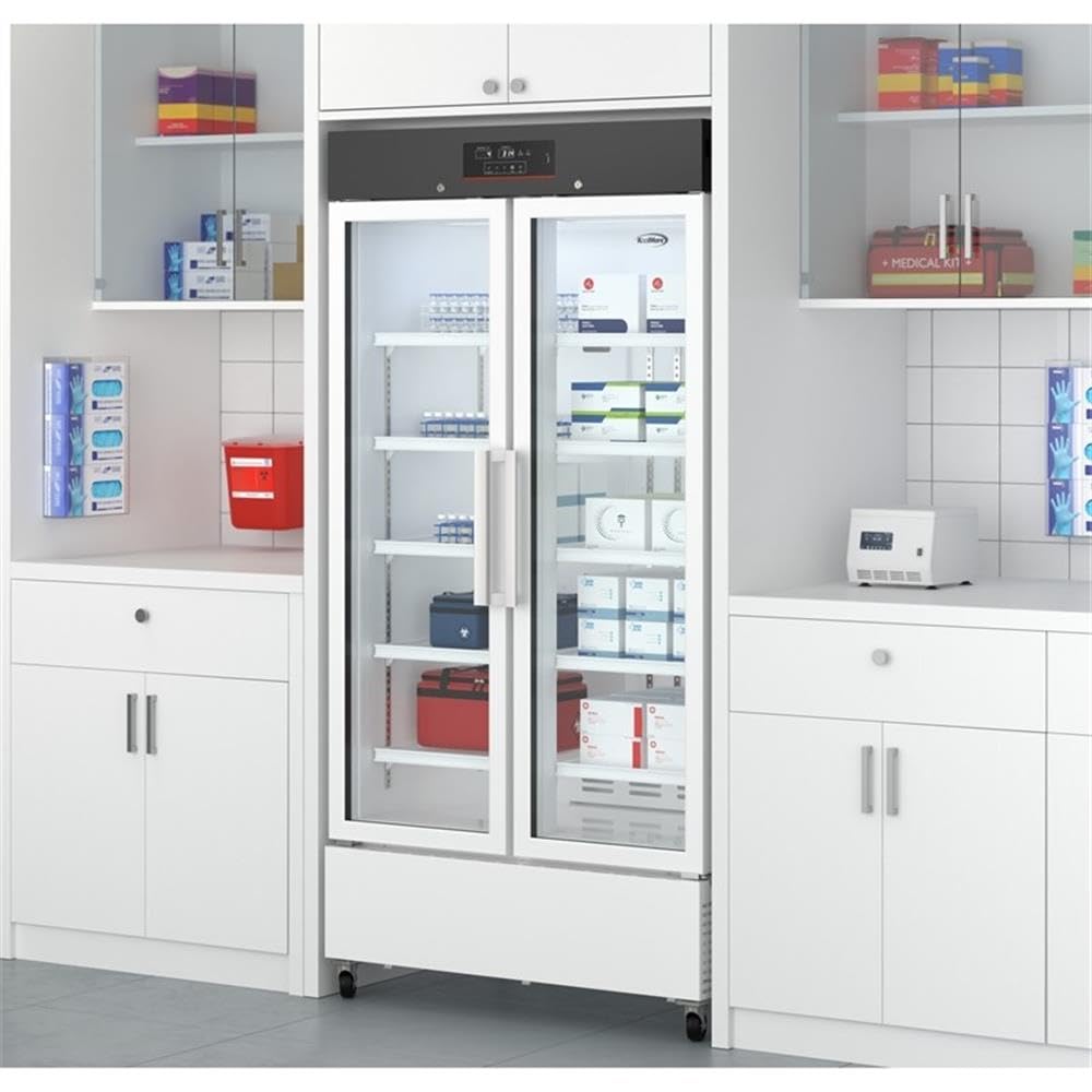 Pemberly Row 27 Cu. Ft. Medical Vaccine Refrigerator, Digital Temperature Control, Multi-Level Alarms, Durable Pcm And Steel, 2 Glass Locking Doors, 10 Adjustable Shelves, Freestanding Lab Storage on Fridge.com - View 4