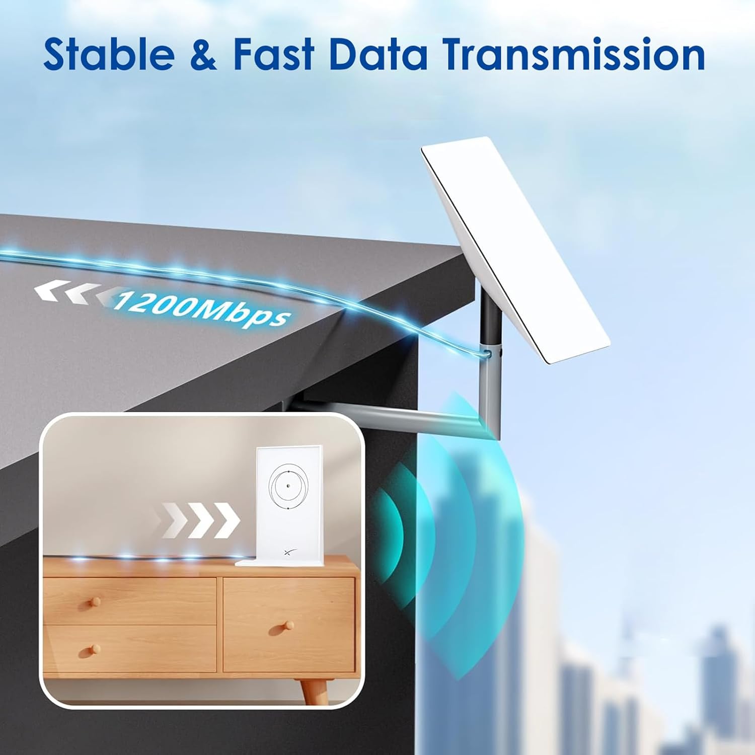 Starlink Pivot Roof Mount with 23M Starlink Gen 2 Cable for Gen 2/V2 Dish