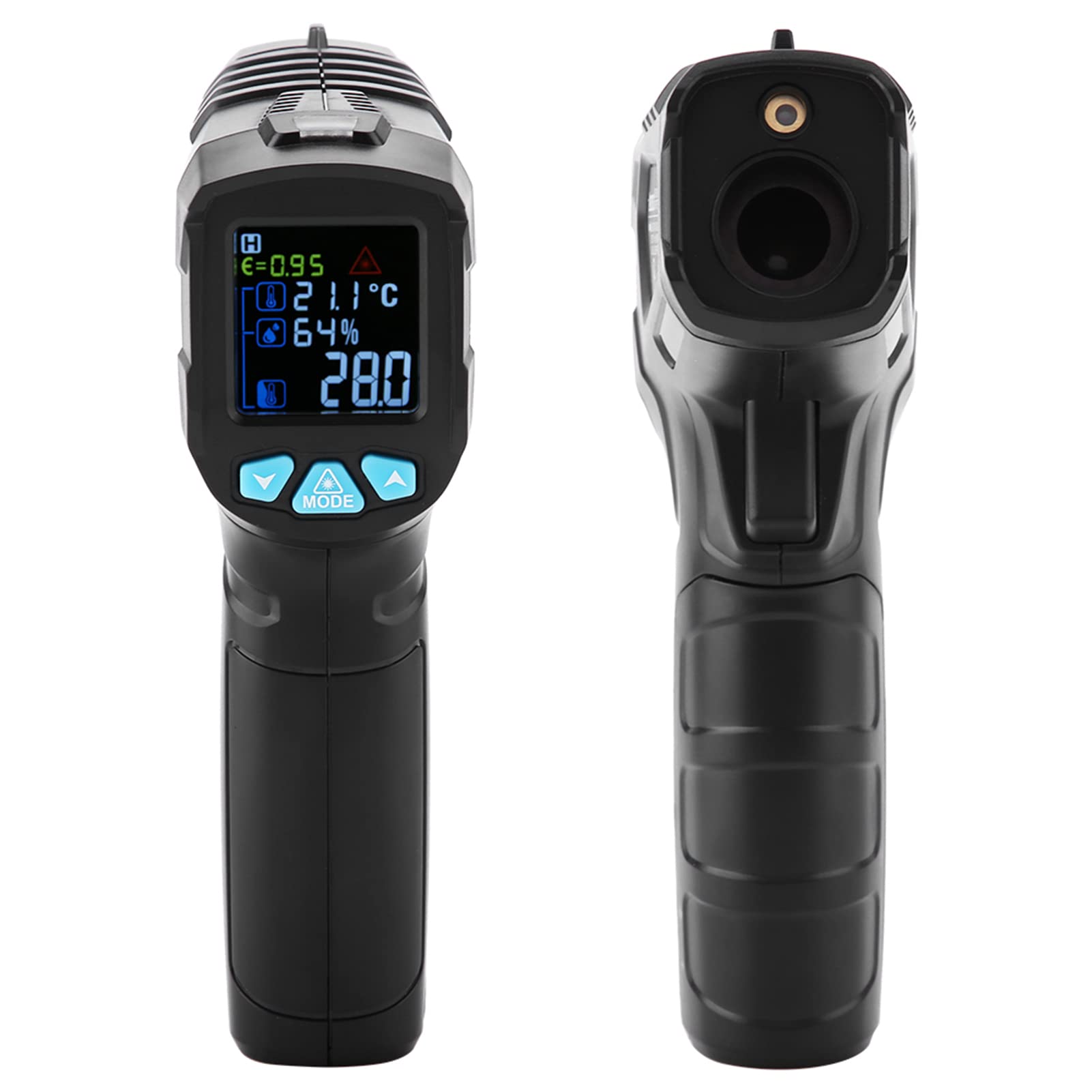 IR01D Termómetro infrarrojo digital para medición de temperatura industrial - Dispositivo sin contacto con pantalla LCD, rango de 50 a 800 grados Celsius y emisividad ajustable