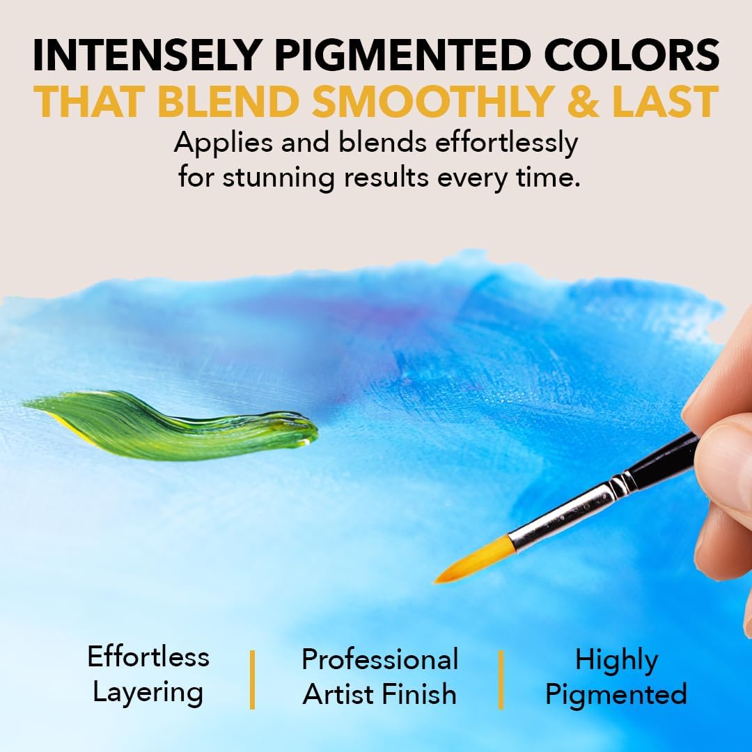 Castle Art Supplies 48 X 22ML Acrylic Paint Set | New Improved Formula | All-Inclusive Set for Beginners, Adult Artists | Quality Intense Colors | Smooth to Use on Range of Surfaces (New Improved Formula)