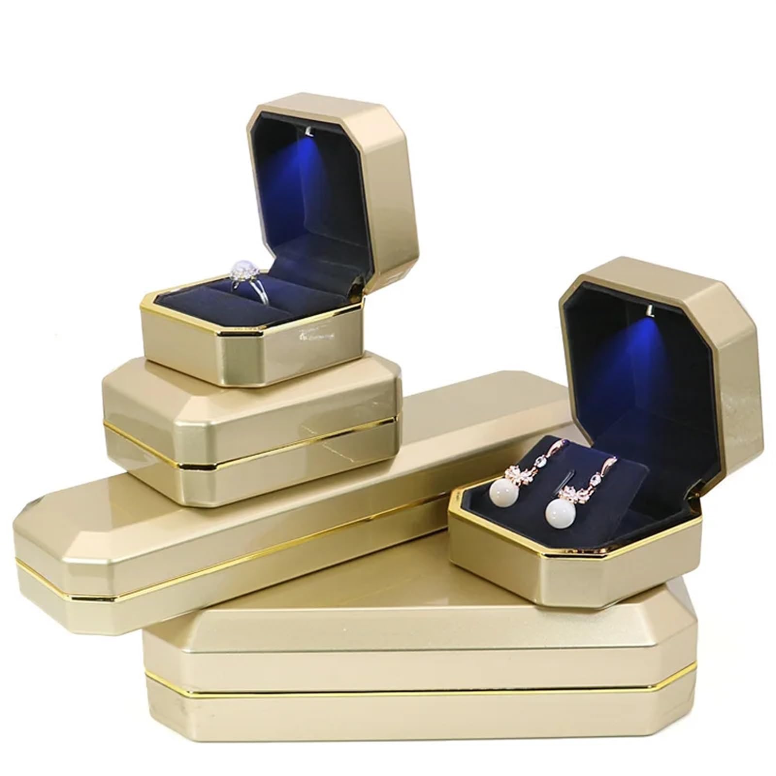 Ring Box Engagement Ring Boxearring Small Jewellery Organiser(Gold,Earring Box)