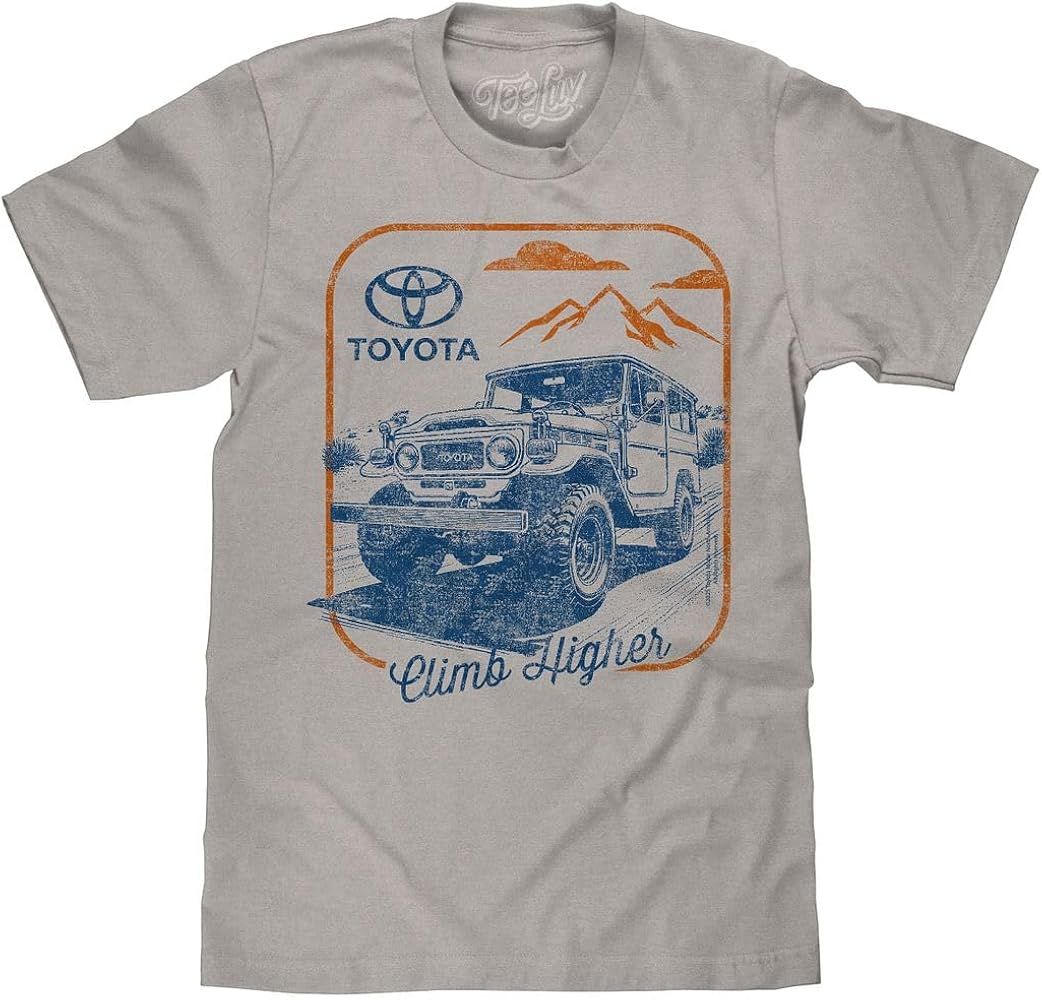 Tee Luv Men's Retro Toyota Land Cruiser Climb Higher T-Shirt