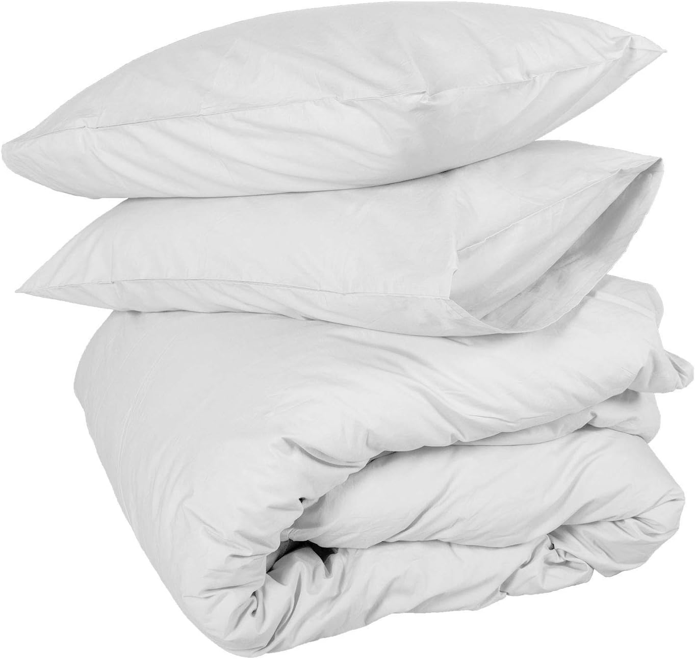 5 PCs Duvet Cover Set Super King Size White Solid 400 Thread Count Cotton Ultra Soft & Easy Care,Simple Style Bedding Zipper clouser Duvet Cover/qulit Cover Set(1 Duvet Cover & 4 Pillowcase)