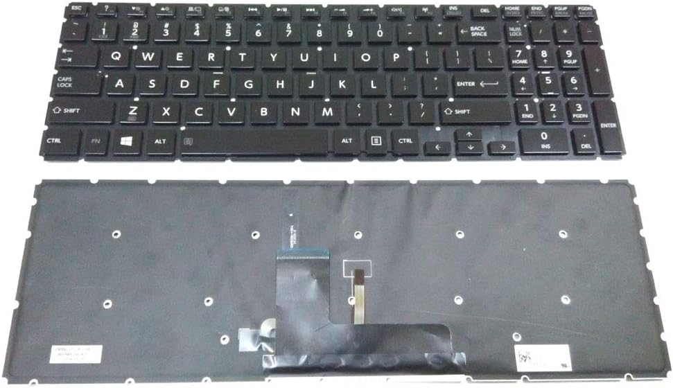 Replacement Backlit Keyboard for Toshiba Satellite L55-C L55-C5272 L55-C5392 L55D-C L55D-C5227X L55D-C5269 L55T-C L55T-C5290 L55W-C L55W-C5150 L55W-C5236 L55W-C5252