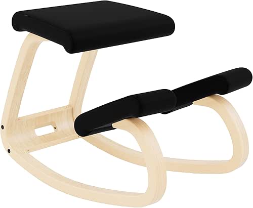 Varier Variable Natural/Black Ergonomic Office Kneeling Chair for Desk –