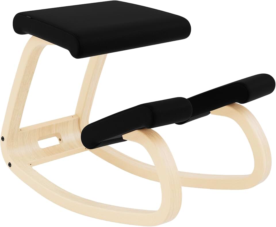 Varier Variable Natural/Black Ergonomic Office Kneeling Chair