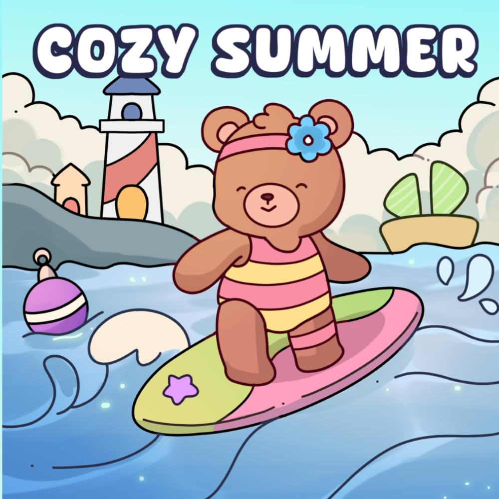 Cozy Summer Vibes: A Bold & Easy Summer Adventures Coloring Book for Adults and Teens | Fun and Relaxing Designs for Stress Relief