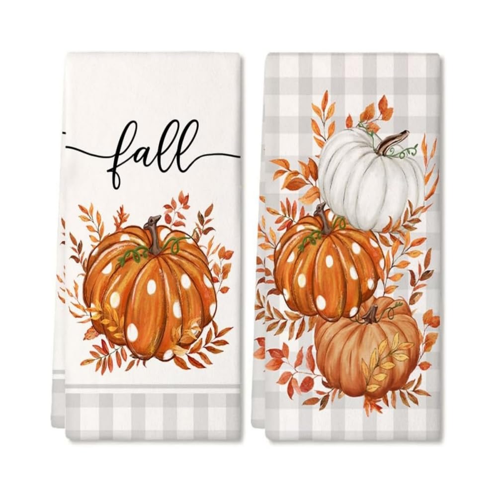 2 Stück Halloween Küchentücher - Mikrofaser Handtücher Mit Geister Motiven 45x66cm