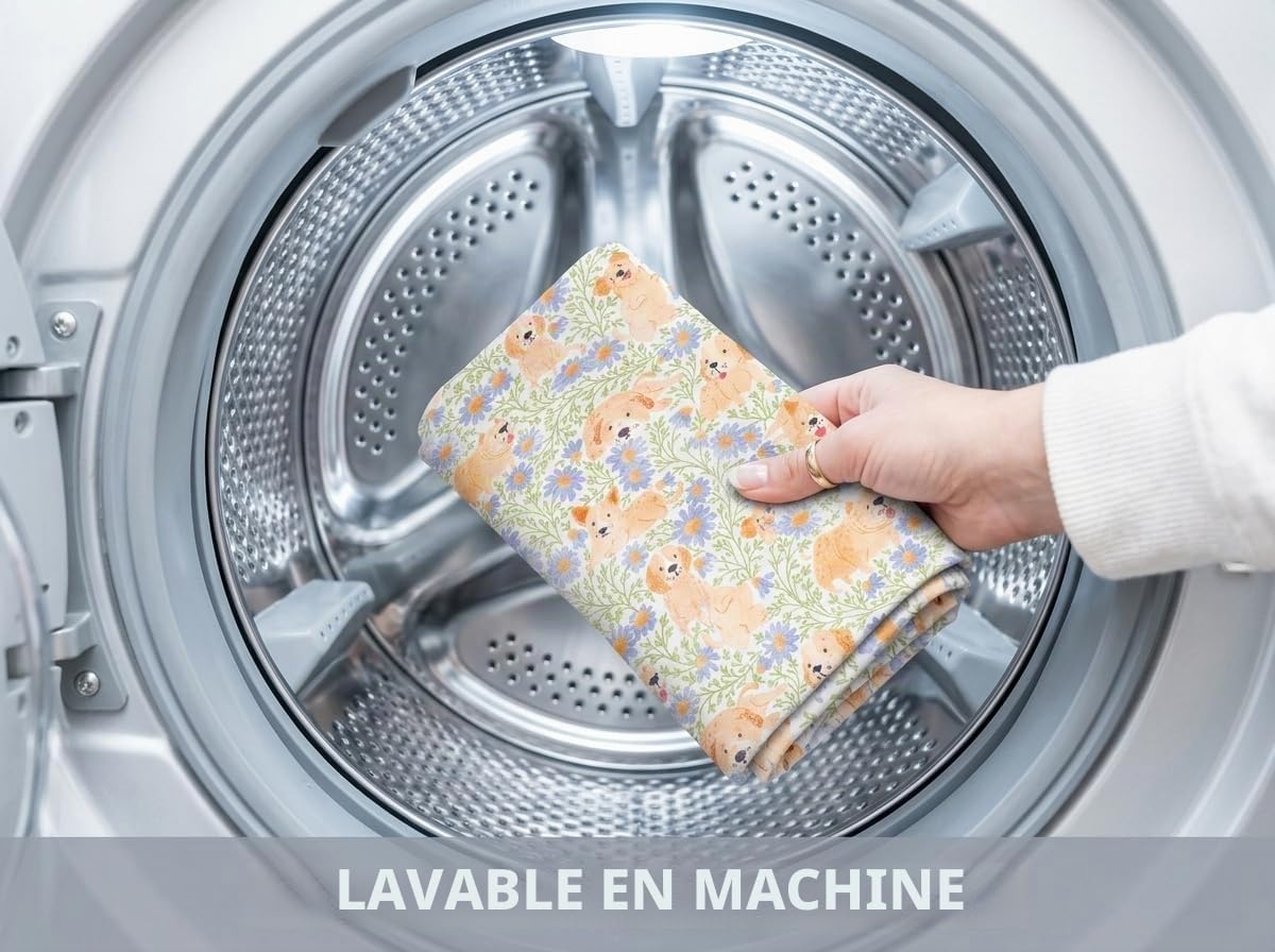 Splat Tapis pour dessous de chaise haute, arts créatifs, imperméable et antidérapant, lavable, 130 cm, réutilisable et nappe d'alimentation pour bébé (chien)