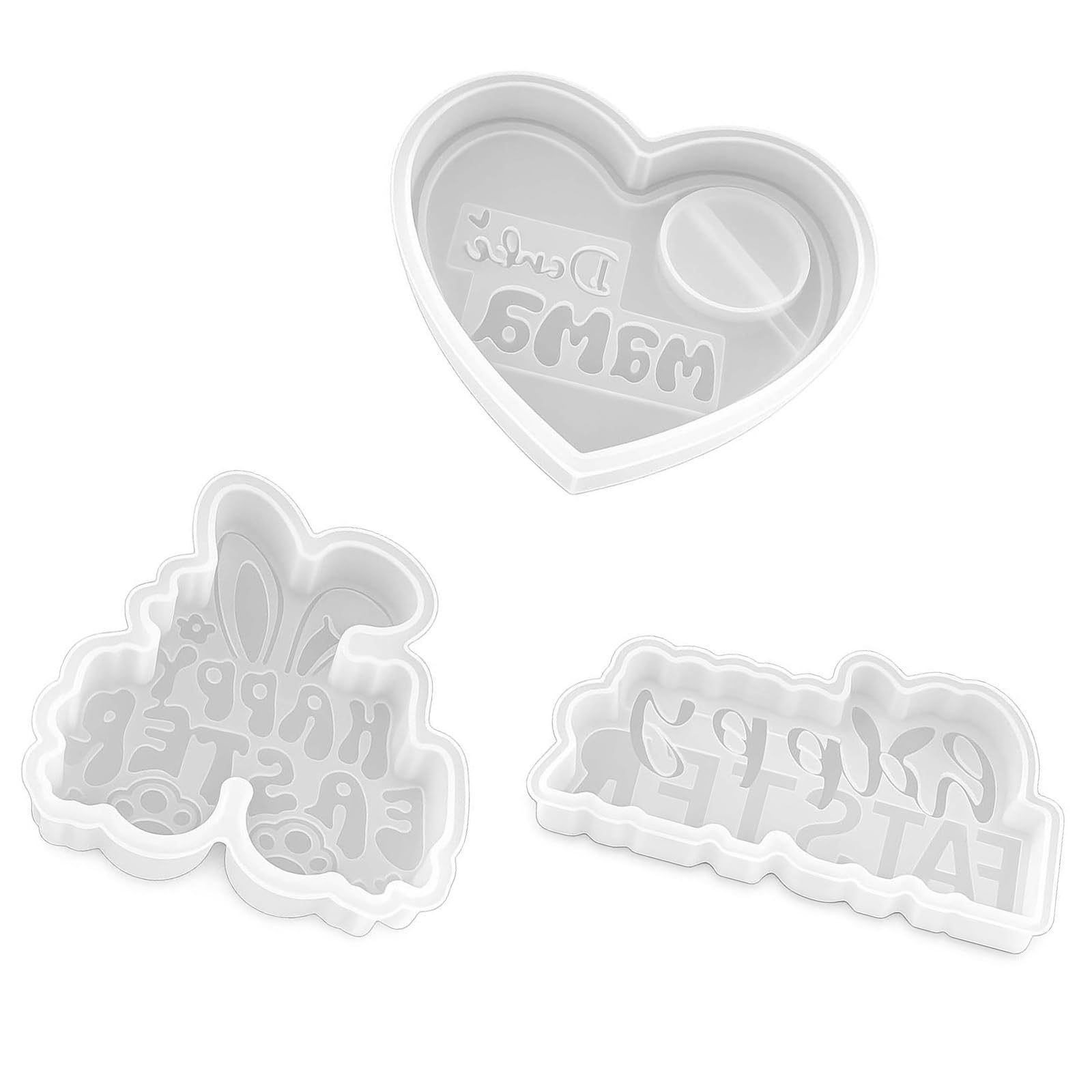 Yjcnelcr Themed Silicone Molds Heart Lettering Shape Silicone Molds for Easter Holiday Decoration Easter Gift Concept