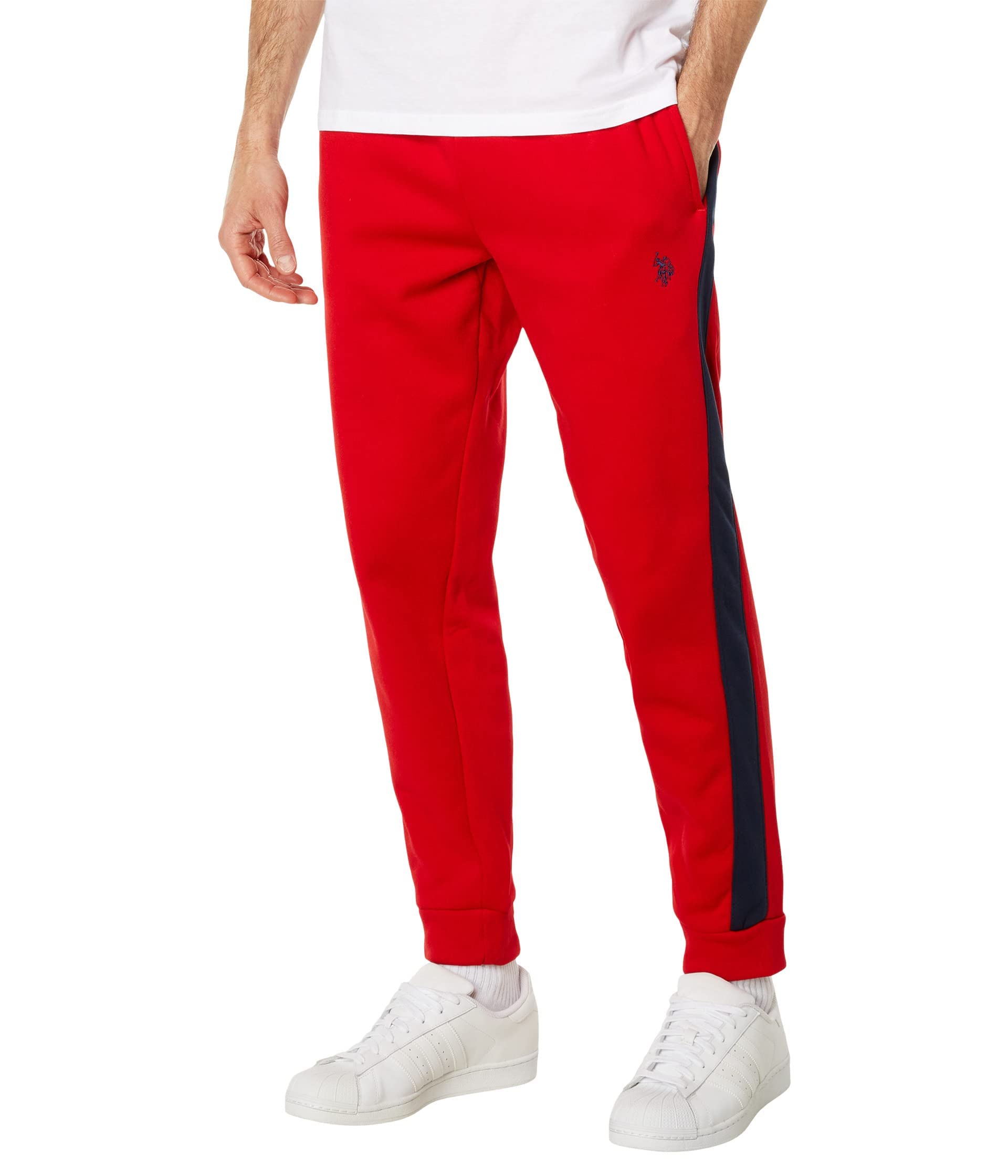 U.S. Polo Assnメンズサイドストライプジョガー。