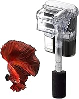 Vista 1 de Quiet Hang on Aquarium Filter for Betta, Slim HOB Fish tank Filter for 3-10 Gal Planted Aquariums & Aquascaping with 1 Pre-Filter Sponge ，Adjustable