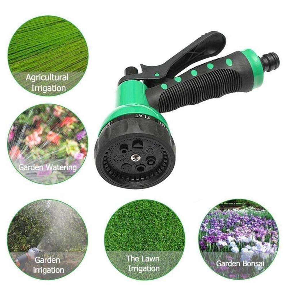 Tuyau D'Arrosage Extensible 15m HGLCM - Tuyau Magique Flexible Anti-Fuite Vert Avec Buse 8 Modes