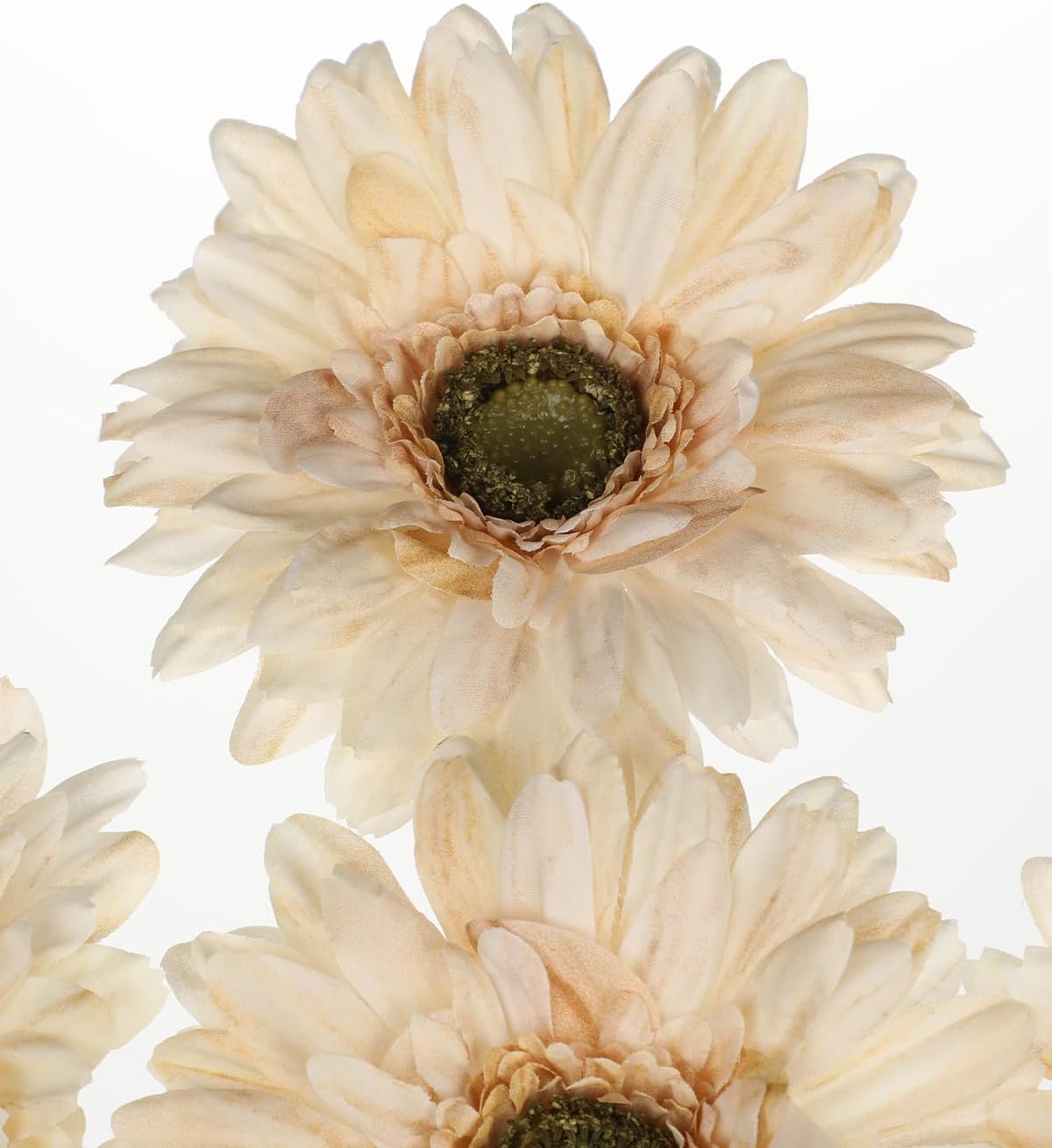 Briful Realistic Fake Flowers Bulk – 6pcs Gerbera Daisy Artificial Flowers Bouquet, Spring Summer Faux Flowers Indoor for Vase Filler, Wedding Centerpieces, Home & Outdoor Decor, Beige - Image 6